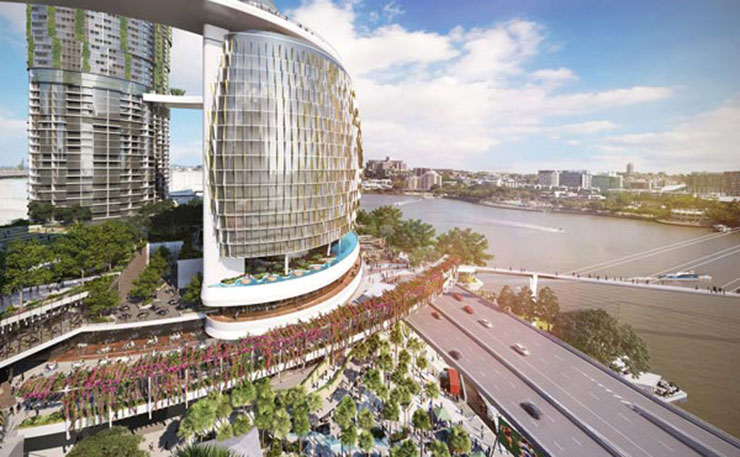 An artist's impression of the planned Queens Wharf development in Brisbane.