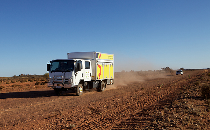 The Western Desert Kidney project mobile truck, travelling between communities. (IMAGE: Matt Scurfield)