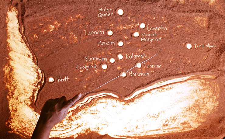 A sand map of the Western Desert Kidney Project. (IMAGE: Matt Scurfield)