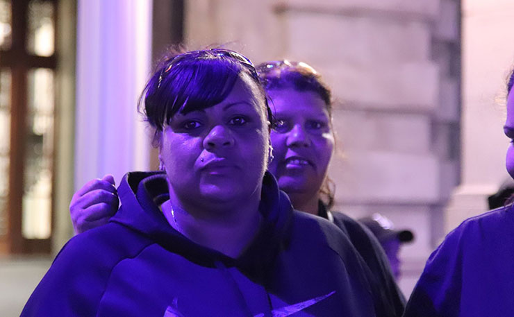 Petrina James, the mother of Elijah Doughty, pictured at a vigil in Perth on Friday night. (IMAGE: Simon Stevens)