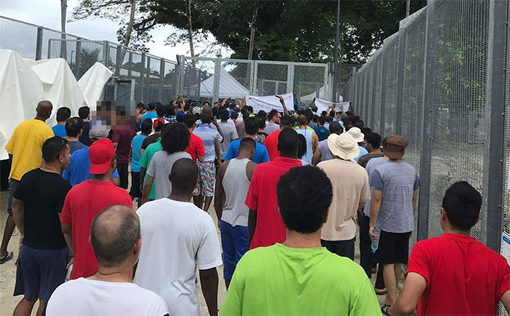 Manus Island detainees, at one of their daily protests.
