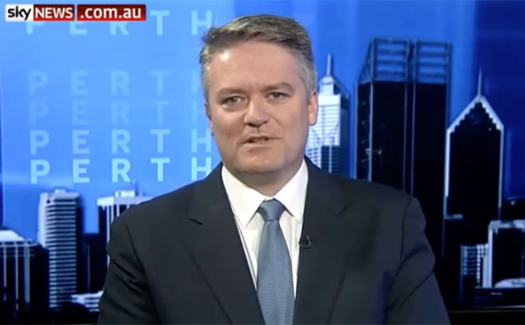 Finance Minister Senator Mathias Cormann, during a 2014 appearance on Sky News in 