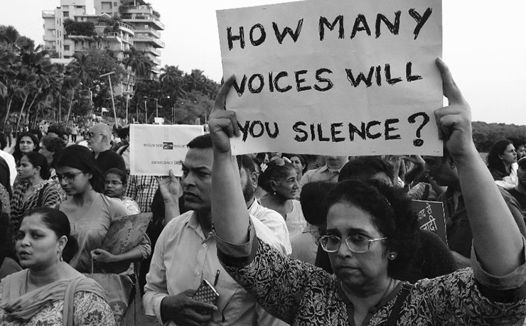 One of the protests earlier this month over the murder of journalist Gauri Lankesh. 