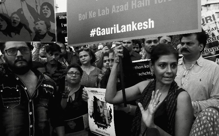 One of the protests earlier this month over the murder of journalist Gauri Lankesh. 