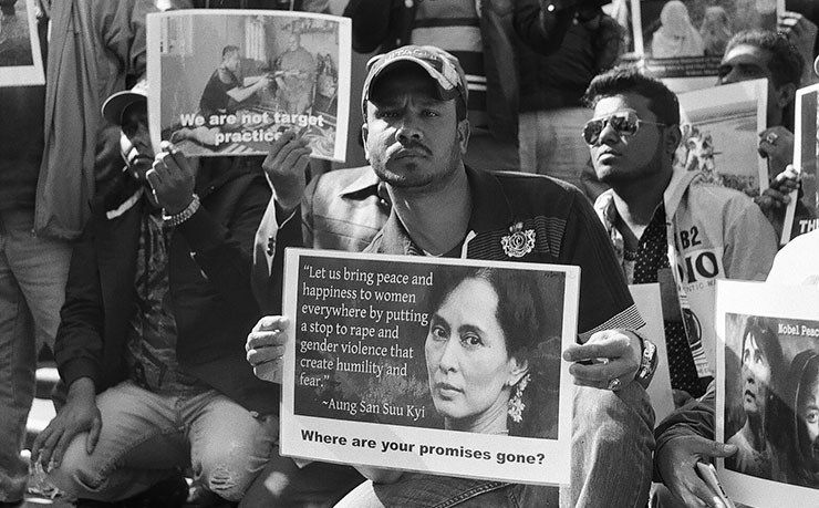 Protestors in Victoria gathered recently to highlight the ongoing atrocities committed against the Rohingya in Myanmar. (IMAGE: Ali MC)