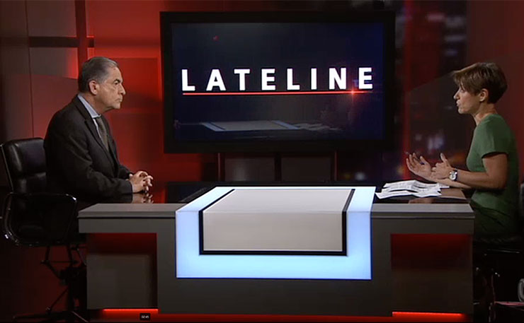 Israeli author and activist Gideon Levy, appearing on ABC's Lateline program recently.