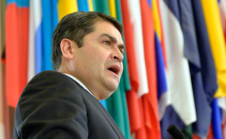 The United Nations Permanent Council receives Juan Orlando Hernández, President of Honduras in July 2014. (IMAGE: OEA - OAS, Flickr) 