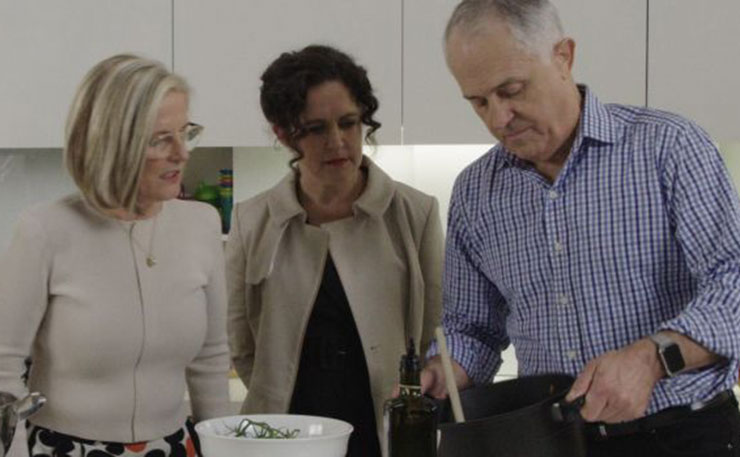 Malcolm and Lucy Turnbull on ABC's Kitchen cabinet, with Annabelle Crabbe.