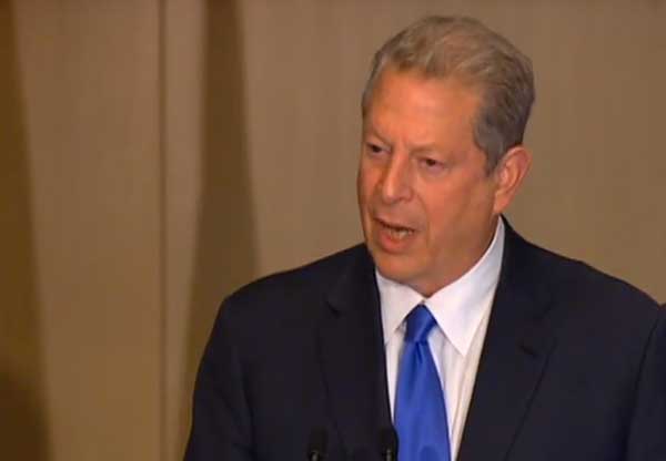 Former US Vice President Al Gore... on hand yesterday to help announce the Palmer United Party's climate change policies.