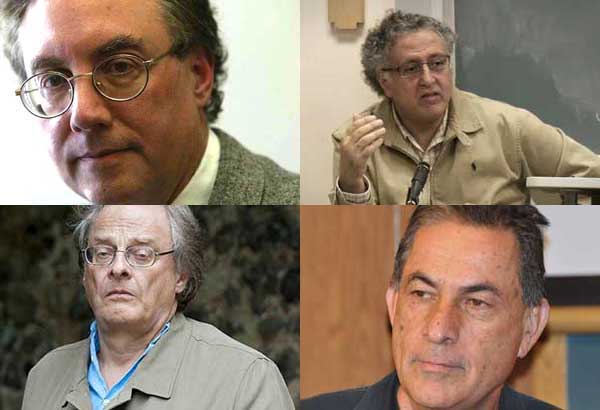 Some of Michael Brull's recommended writers. Clockwise from top left: Juan Cole from Informed Comment; As’ad AbuKhalil from the Angry Arab News Service; Gideon Levy from Ha'aretz; and Patrick Cockburn from the UK's Independent.