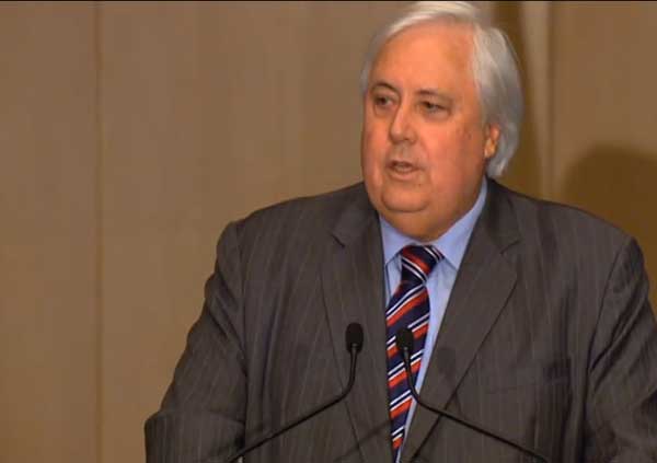Clive Palmer, announcing in Parliament yesterday his party's policies on climate change.