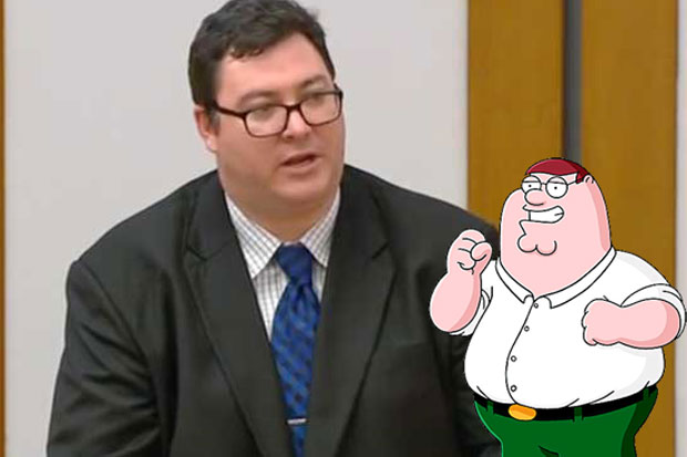 Separated at birth, cartoon character George Christensen and serious political operator Peter Griffin.