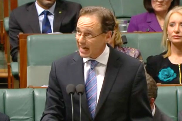 Minister for the Environment Greg Hunt, making noise in parliament, but staying silent on the Tiwi sea port.