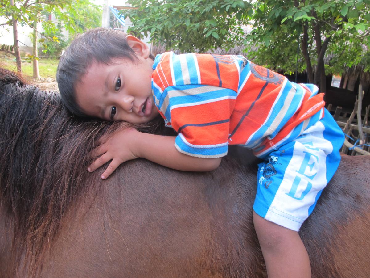 Umeng is just two years old and already obsessed with horses. He's the child of Umbu Agus a wealthy horse breeder. Photo by Rebecca Henschke