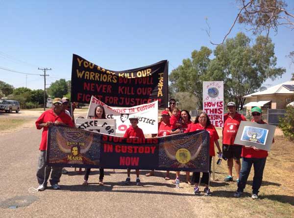 Residents of Collarenebri in the north west of NSW turned out Friday to protest the shooting death by police of loved local resident Mark Mason Snr.