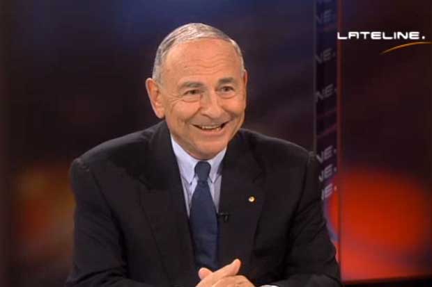 A screen capture from a recent ABC Lateline interview with Maurice Newman.