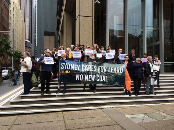 Supporters of Jonathan Moylan, outside the NSW Supreme Court in Sydney earlier today. Photo by Hannah Ryan.