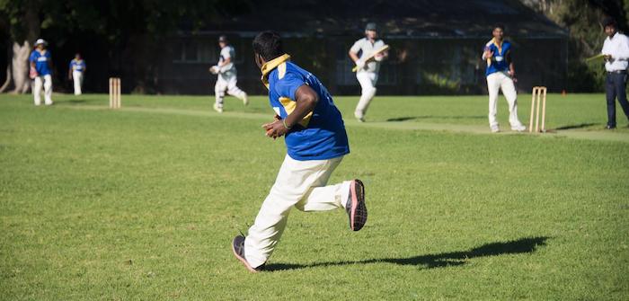 Ocean 12 were initially given a uniform in the Sri Lankan colours, though soon decided to trade it for a new strip. Photo: facebook/Blue Mountains Refugee Support Group.