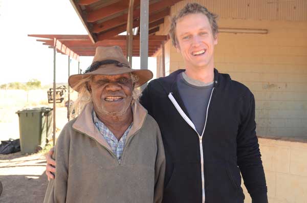Muckaty Traditional Owner Dick Foster, pictured with Jumbunna's Paddy Gibson. Foster's evidence was crucial in the Muckaty victory.
