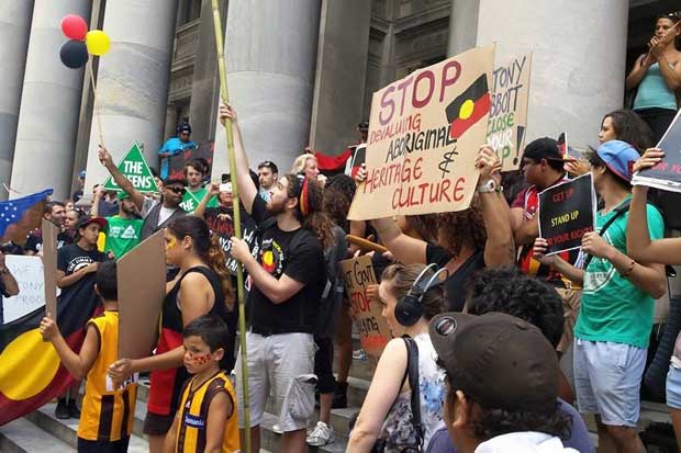 Adelaide city also played hosts to protestors.