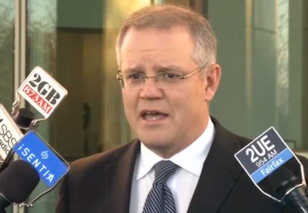 Scott Morrison addressing media last Tuesday... he 'named and shamed' lawyer George Newhouse for bringing a law suit against the Commonwealth over the 2010 Christmas Island asylum seeker tragedy. 