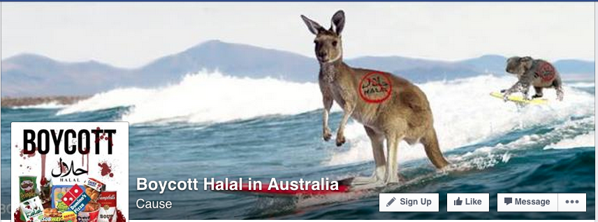 From the Boycott Halal In Australia Facebook Page.