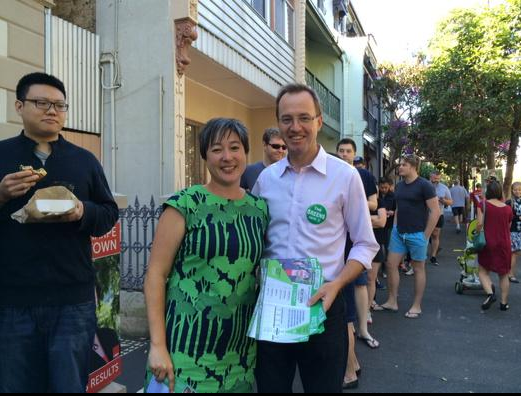 Shoebridge, right, with fellow Greens NSW MP Jenny Leong. Image: twitter/@ShoebridgeMLC