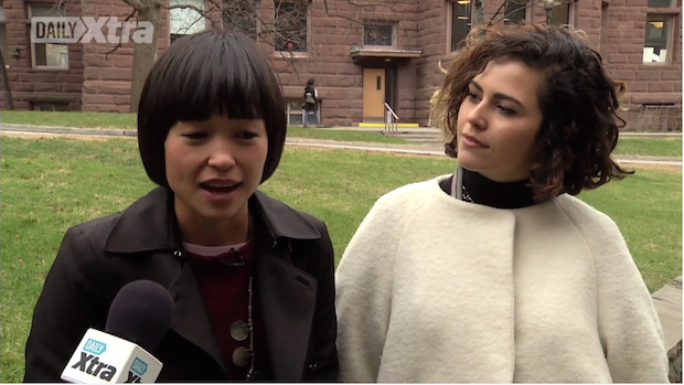 Director Maya Newell (left) with Charlotte Mars (right)