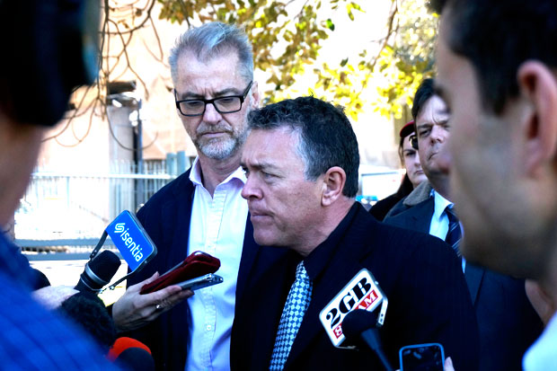 Steve Williams, a small transport operator from South Australia.  To his right is TWU secretary Tony Sheldon.