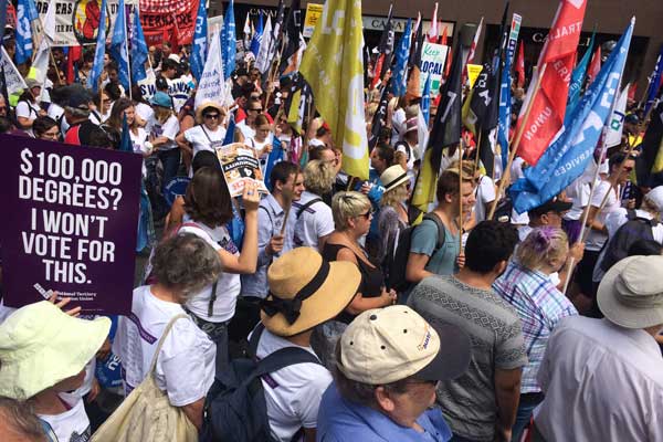 Several thousand protestors turned out to the Sydney march yesterday.