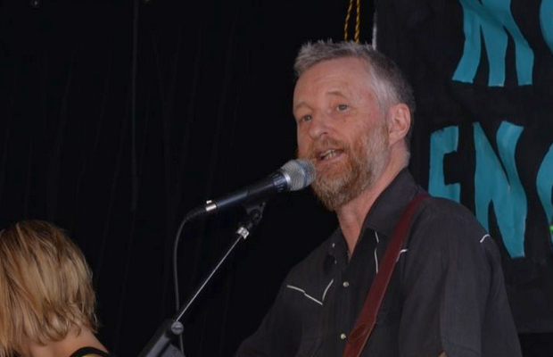 Billy Bragg performs at Belmore Park. Photo by Paul Carson.