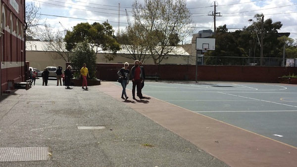 Where are the sausages? Voters at St Joseph's are going to other polling booths on a quest for a sausage sizzle. Photo: Kirrily Schwarz 