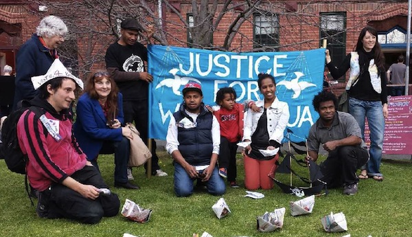 Protesters gather in support of West Papua. Photo: Kirrily Schwarz