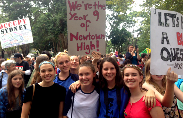 Newtown High Year 9 at Belmore Park. Photo by Marni Cordell