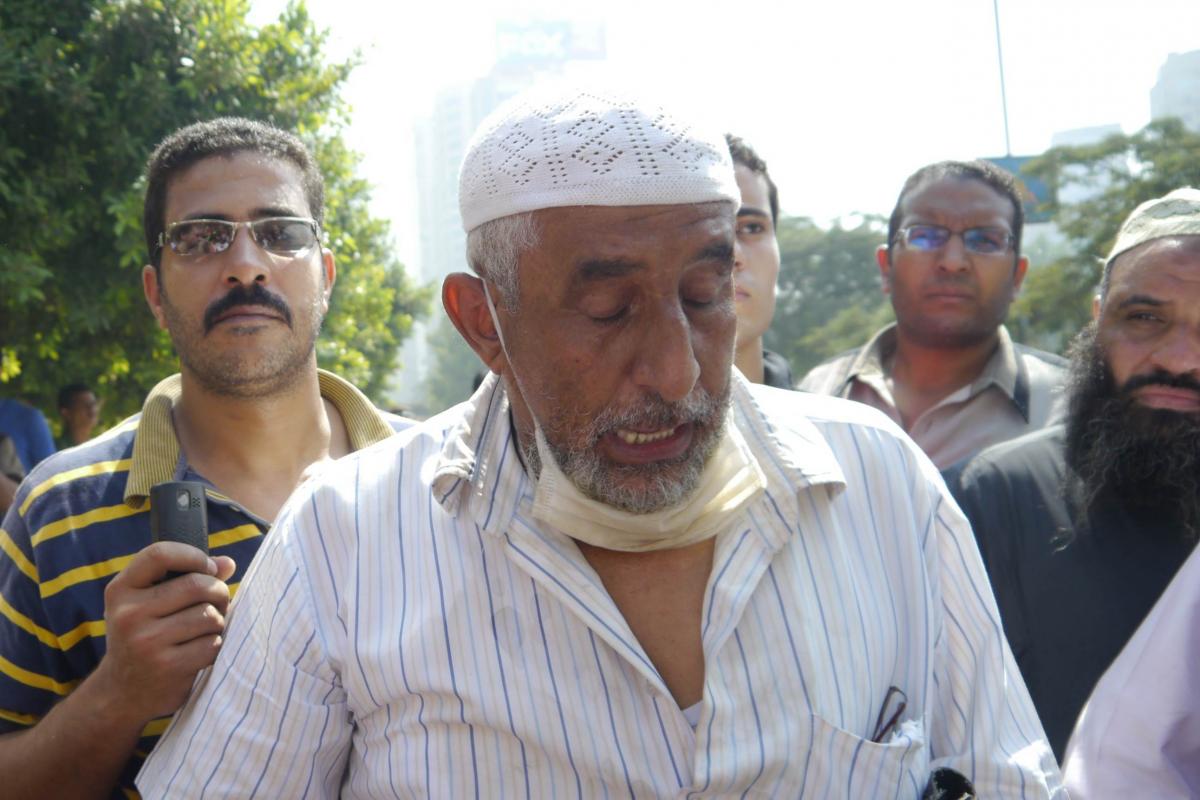Mohamed Abdul Hany, 57, engineer, searches for his son. Photo: Rachel Williamson