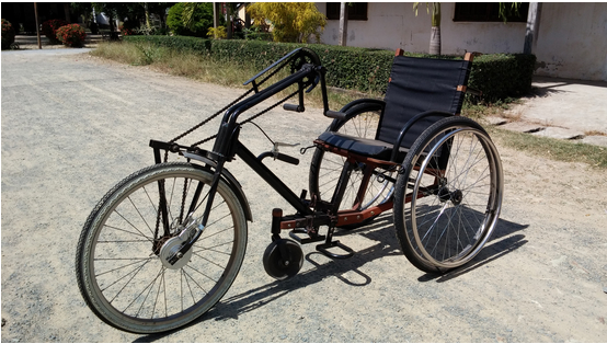 The locally made and designed wheelchair. Photo by Weh Yeoh.